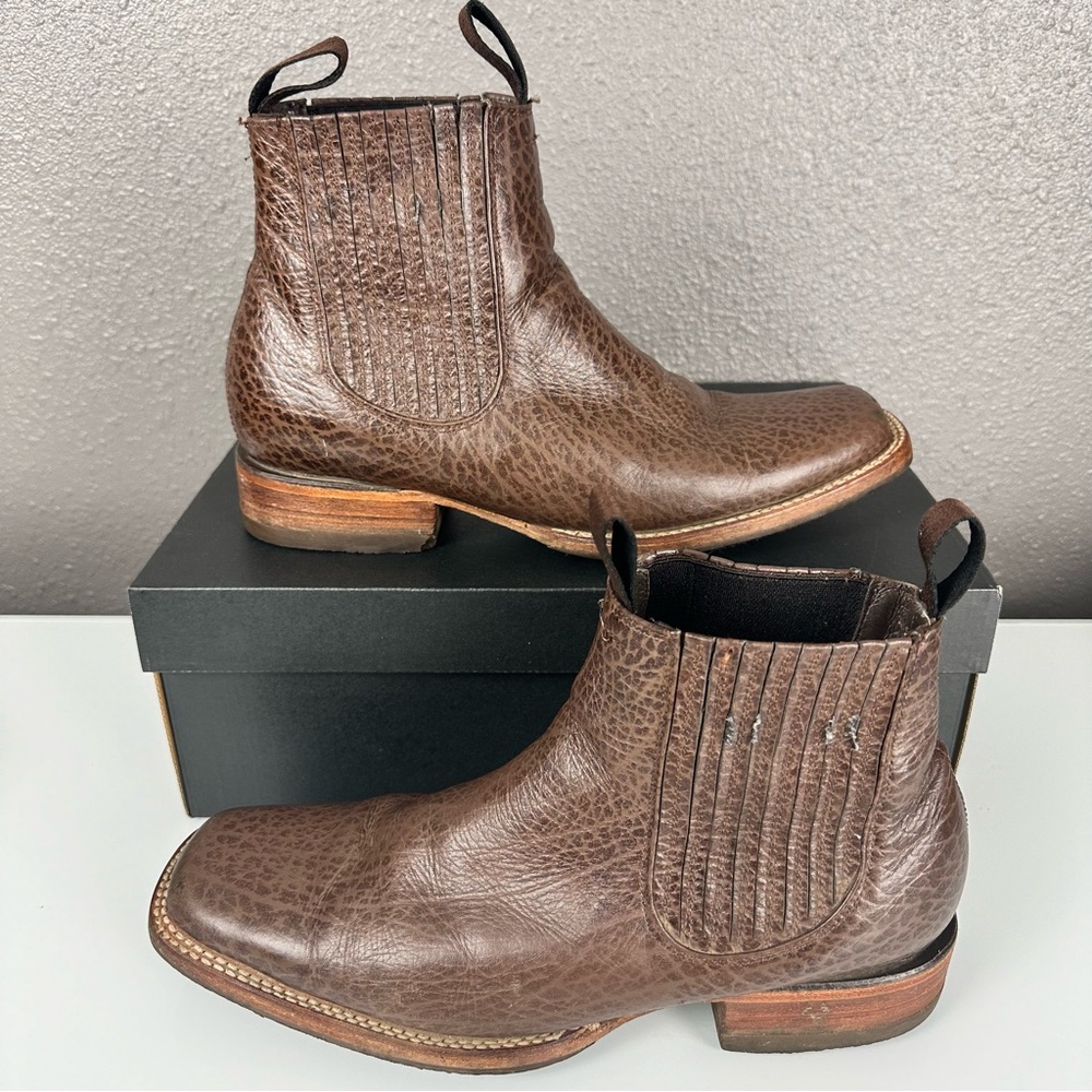 Silverton Men's Shoulder Genuine Leather Western Square Toe Short Boots !READ!